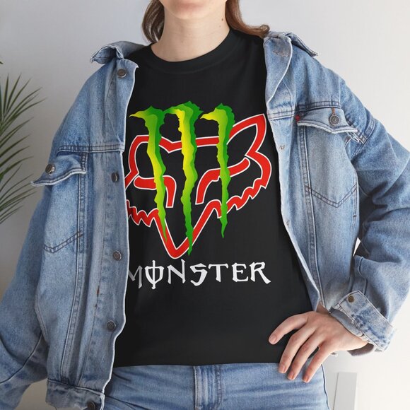 Fox Racing Monster Energy Drink Logo Graphic Cotton Unisex T-Shirt - Picture 3 of 7